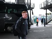 4 March 2023; Ciarán Frawley of Leinster arrives before the United Rugby Championship match between Edinburgh and Leinster at The Dam Health Stadium in Edinburgh, Scotland. Photo by Harry Murphy/Sportsfile