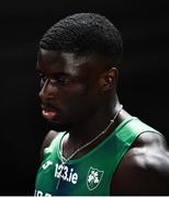 4 March 2023; Israel Olatunde of Ireland, reacts after finishing seventh in the men's 60m semi-final during Day 2 of the European Indoor Athletics Championships at Ataköy Athletics Arena in Istanbul, Türkiye. Photo by Sam Barnes/Sportsfile