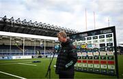 4 March 2023; Leinster head coach Leo Cullen speaks to media before the United Rugby Championship match between Edinburgh and Leinster at The Dam Health Stadium in Edinburgh, Scotland. Photo by Harry Murphy/Sportsfile