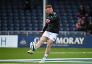 4 March 2023; Ciarán Frawley of Leinster warms up before the United Rugby Championship match between Edinburgh and Leinster at The Dam Health Stadium in Edinburgh, Scotland. Photo by Harry Murphy/Sportsfile