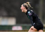 4 March 2023; Shauna Fox of Shamrock Rovers celebrates after scoring her side's first goal during the SSE Airtricity Women's Premier Division match between Sligo Rovers and Shamrock Rovers at The Showgrounds in Sligo. Photo by Seb Daly/Sportsfile