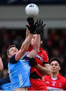 4 March 2023; Dean Rock of Dublin in action against Chrissy McKaigue of Derry during the Allianz Football League Division 2 match between Derry and Dublin at Celtic Park in Derry. Photo by Ramsey Cardy/Sportsfile