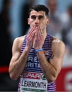 4 March 2023; Guy Learmonth of Great Britain before competing in the Men's 800m semi-final during Day 2 of the European Indoor Athletics Championships at Ataköy Athletics Arena in Istanbul, Türkiye. Photo by Sam Barnes/Sportsfile