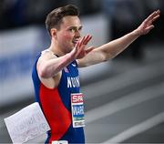 4 March 2023; Karsten Warholm of Norway after winning the Men's 400m final during Day 2 of the European Indoor Athletics Championships at Ataköy Athletics Arena in Istanbul, Türkiye. Photo by Sam Barnes/Sportsfile