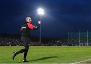 4 March 2023; Derry manager Rory Gallagher celebrates his side's match winning point during the Allianz Football League Division 2 match between Derry and Dublin at Celtic Park in Derry. Photo by Ramsey Cardy/Sportsfile