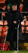 4 March 2023; Injured Donegal player Patrick McBrearty before the Allianz Football League Division 1 match between Armagh and Donegal at Box-It Athletic Grounds in Armagh. Photo by Piaras Ó Mídheach/Sportsfile