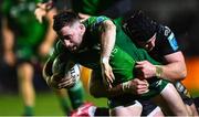 4 March 2023; Caolin Blade of Connacht is tackled by Rhodri Jones of Dragons during the United Rugby Championship match between Dragons and Connacht at Rodney Parade in Newport, Wales. Photo by Ben Evans/Sportsfile