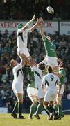 12 June 2004; Malcolm O'Kelly, Ireland, contests a ball in the lineout with Victor Matfield, South Africa. South Africa Tour June 2004, South Africa v Ireland, Vodacompark, Bloemfontein, Free State, South Africa. Picture credit; Matt Browne / SPORTSFILE
