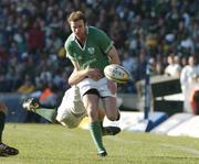 12 June 2004; Geordan Murphy, Ireland, is tackled by Schalk Burger, South Africa. South Africa Tour June 2004, South Africa v Ireland, Vodacompark, Bloemfontein, Free State, South Africa. Picture credit; Matt Browne / SPORTSFILE