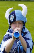 12 June 2004; Dublin fan Conor Power, aged seven years, from Kilbarrack, Dublin, before the game. Bank of Ireland Football Championship Qualifier, Round 1, Dublin v London, Parnell Park, Dublin. Picture credit; Ray McManus / SPORTSFILE