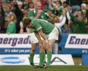 12 June 2004; A dejected Ronan O'Gara, Ireland, after the final whistle. South Africa Tour June 2004, South Africa v Ireland, Vodacompark, Bloemfontein, Free State, South Africa. Picture credit; Matt Browne / SPORTSFILE