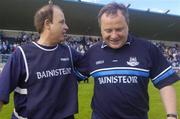 12 June 2004; Dublin manager Tommy Lyons with his opposite number London's |John McParland at the end of the game. Bank of Ireland Football Championship Qualifier, Round 1, Dublin v London, Parnell Park, Dublin. Picture credit; Ray McManus / SPORTSFILE