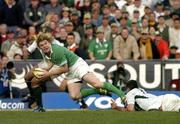 12 June 2004; Brian O'Driscoll, Ireland, is tackled by Henno Mentz, South Africa. South Africa Tour June 2004, South Africa v Ireland, Vodacompark, Bloemfontein, Free State, South Africa. Picture credit; Matt Browne / SPORTSFILE