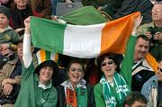 12 June 2004; Irish fans before the start of the game. South Africa Tour June 2004, South Africa v Ireland, Vodacompark, Bloemfontein, Free State, South Africa. Picture credit; Matt Browne / SPORTSFILE