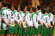 5 June 2004; The Republic of Ireland team stand for the national anthem. International Friendly, Holland v Republic of Ireland, Amsterdam Arena, Amsterdam, Holland. Picture credit; Pat Murphy / SPORTSFILE