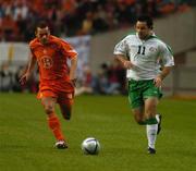 5 June 2004; Andy Reid, Republic of Ireland, in action against Wesley Sneijder, Holland. International Friendly, Holland v Republic of Ireland, Amsterdam Arena, Amsterdam, Holland. Picture credit; Pat Murphy / SPORTSFILE
