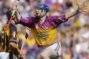 13 June 2004; Wexford's Rory Jacob celebrates after scoring a goal for his side. Guinness Leinster Senior Hurling Championship Semi-Final, Kilkenny v Wexford, Croke Park, Dublin. Picture credit; Brian Lawless / SPORTSFILE
