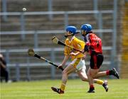 6 June 2004; Shane McNaughton, Antrim, in action against Brian Bell, Down. Ulster Minor Hurling Championship Final, Antrim v Down, Casement Park, Belfast. Picture credit; Brian Lawless / SPORTSFILE