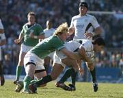 12 June 2004; Gaffie Du Toit, South Africa, is tackled by Brian O'Driscoll, Ireland. South Africa Tour June 2004, South Africa v Ireland, Vodacompark, Bloemfontein, Free State, South Africa. Picture credit; Matt Browne / SPORTSFILE