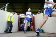 6 June 2004; John Mullane, Waterford, makes his way out onto the pitch before the game. Guinness Munster Senior Hurling Championship semi-final, Tipperary v Waterford, Pairc Ui Chaoimh, Cork. Picture credit; Brendan Moran / SPORTSFILE
