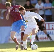 14 June 2004; Wesley Hoolahan, Shelbourne, in action against Brian Kelly, Drogheda United. eircom league, Premier Division, Drogheda United v Shelbourne, United Park, Drogheda, Co. Louth. Picture credit; David Maher / SPORTSFILE