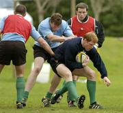 15 June 2004; Paul O'Connell in action against Malcolm O'Kelly, centre, Alan Quinlan, left, and Marcus Horan, right. during Ireland rugby squad training. The Villages Rugby Ground, Cape Town, South Africa. Picture credit; Matt Browne / SPORTSFILE