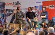 22 August 2013; Newstalk 106-108 FM’s Off the Ball presenter Ger Gilroy, right, with from left former Mayo player David Brady, left, and Connacht rugby captain Gavin Duffy during the of the live broadcast of Ireland’s most popular sports radio show ‘Off the Ball’ at Castlebar Mitchels GAA Club in Mayo on Thursday 22nd August. The ‘Off The Ball Roadshow with Ulster Bank’, which has already been to Donegal and Kerry, will also visit Cork and Dublin, to give GAA fans the opportunity to experience the multi award-winning show, where they will broadcast live from GAA haunts and clubs across the country. As part of the summer-long roadshow, Ulster Bank is also searching for Ireland’s ‘Best GAA Fan’. GAA super-fans are being invited to log on to ulsterbank.com/GAA to submit their most passionate and dedicated stories, pictures and videos that demonstrate the lengths they go to in supporting their county. There will be weekly prizes and Ireland’s Best GAA Fan will be chosen to win €5,000 towards a home make-over and a trip to the GAA All-Ireland Senior Football Final. Castlebar Mitchels GAA Club, Elvery's MacHale Park, Castlebar, Co. Mayo. Picture credit: Matt Browne / SPORTSFILE