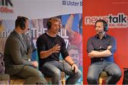 22 August 2013; Newstalk 106-108 FM’s Off the Ball presenter Ger Gilroy, right, with from left former Mayo player David Brady, left, and Connacht rugby captain Gavin Duffy during the of the live broadcast of Ireland’s most popular sports radio show ‘Off the Ball’ at Castlebar Mitchels GAA Club in Mayo on Thursday 22nd August. The ‘Off The Ball Roadshow with Ulster Bank’, which has already been to Donegal and Kerry, will also visit Cork and Dublin, to give GAA fans the opportunity to experience the multi award-winning show, where they will broadcast live from GAA haunts and clubs across the country. As part of the summer-long roadshow, Ulster Bank is also searching for Ireland’s ‘Best GAA Fan’. GAA super-fans are being invited to log on to ulsterbank.com/GAA to submit their most passionate and dedicated stories, pictures and videos that demonstrate the lengths they go to in supporting their county. There will be weekly prizes and Ireland’s Best GAA Fan will be chosen to win €5,000 towards a home make-over and a trip to the GAA All-Ireland Senior Football Final. Castlebar Mitchels GAA Club, Elvery's MacHale Park, Castlebar, Co. Mayo. Picture credit: Matt Browne / SPORTSFILE