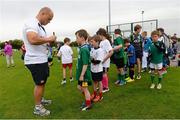 23 August 2013; Leinster's Richardt Strauss signing autogrpaphs during a Leinster Rugby Summer Camp at North Kildare RFC, Kilcock, Co. Kildare. Picture credit: David Maher / SPORTSFILE