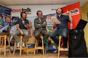 22 August 2013; Newstalk 106-108 FM’s Off the Ball presenter Ger Gilroy, right, with Laois footballer Colm Parkinson, left, and former Mayo players David Brady during the of the live broadcast of Ireland’s most popular sports radio show ‘Off the Ball’ at Castlebar Mitchels GAA Club in Mayo on Thursday 22nd August. The ‘Off The Ball Roadshow with Ulster Bank’, which has already been to Donegal and Kerry, will also visit Cork and Dublin, to give GAA fans the opportunity to experience the multi award-winning show, where they will broadcast live from GAA haunts and clubs across the country. As part of the summer-long roadshow, Ulster Bank is also searching for Ireland’s ‘Best GAA Fan’. GAA super-fans are being invited to log on to ulsterbank.com/GAA to submit their most passionate and dedicated stories, pictures and videos that demonstrate the lengths they go to in supporting their county. There will be weekly prizes and Ireland’s Best GAA Fan will be chosen to win €5,000 towards a home make-over and a trip to the GAA All-Ireland Senior Football Final. Castlebar Mitchels GAA Club, Elvery's MacHale Park, Castlebar, Co. Mayo. Picture credit: Matt Browne / SPORTSFILE