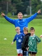 23 August 2013; Leinster's Ian Madigan cheers on from the sidelines during a Leinster Rugby Summer Camp at Clontarf RFC, Clontarf, Co. Dublin. Picture credit: Brian Lawless / SPORTSFILE