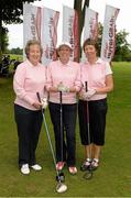 23 August 2013; Members of the Malone Golf Club, Belfast, Co. Antrim, from left, Norma Moffett, Linda Dean, Ladies Captain, and Ann Brown during the Kellogg’s Nutri-Grain Golf Skills Challenge regional qualifier which took place Malone Golf Club in Belfast. Kellogg’s Nutri-Grain has teamed up with the GUI National Golf Academy for the second year of the Kellogg’s Nutri-Grain Golf Skills Challenge which aims to find Ireland’s most skilled golfers and reward excellence. This is the second of seven regional qualifying events, from which a number of qualifiers will progress to a National Final at the GUI National Golf Academy in September. Malone Golf Club, Dunmurry, Belfast, Co. Antrim. Picture credit: Ray McManus / SPORTSFILE