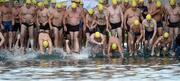 24 August 2013; Swimmers at the start of the 94th Dublin City Liffey Swim. River Liffey, Dublin. Picture credit: Brian Lawless / SPORTSFILE
