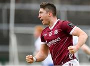 5 March 2023; Johnny Heaney of Galway celebrates after scoring his side's first goal during the Allianz Football League Division 1 match between Galway and Monaghan at Pearse Stadium in Galway. Photo by Seb Daly/Sportsfile