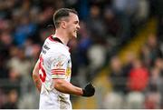5 March 2023; Darragh Canavan of Tyrone celebrates at the final whistle of the Allianz Football League Division 1 match between Tyrone and Kerry at O'Neill's Healy Park in Omagh, Tyrone. Photo by Ramsey Cardy/Sportsfile