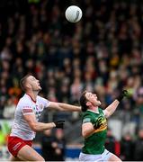 5 March 2023; Brian Kennedy of Tyrone in action against Tadhg Morley of Kerry during the Allianz Football League Division 1 match between Tyrone and Kerry at O'Neill's Healy Park in Omagh, Tyrone. Photo by Ramsey Cardy/Sportsfile