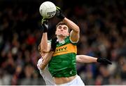 5 March 2023; Seán O'Shea of Kerry in action against Peter Harte of Tyrone during the Allianz Football League Division 1 match between Tyrone and Kerry at O'Neill's Healy Park in Omagh, Tyrone. Photo by Ramsey Cardy/Sportsfile