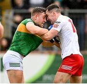 5 March 2023; Darragh Canavan of Tyrone and Dara Moynihan of Kerry tussle off the ball during the Allianz Football League Division 1 match between Tyrone and Kerry at O'Neill's Healy Park in Omagh, Tyrone. Photo by Ramsey Cardy/Sportsfile