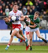 5 March 2023; Conn Kilpatrick of Tyrone in action against Pa Warren of Kerry during the Allianz Football League Division 1 match between Tyrone and Kerry at O'Neill's Healy Park in Omagh, Tyrone. Photo by Ramsey Cardy/Sportsfile