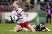 5 March 2023; Brian Kennedy of Tyrone in action against Tadhg Morley of Kerry during the Allianz Football League Division 1 match between Tyrone and Kerry at O'Neill's Healy Park in Omagh, Tyrone. Photo by Ramsey Cardy/Sportsfile