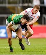 5 March 2023; Seán O'Shea of Kerry is tackled by Peter Harte of Tyrone during the Allianz Football League Division 1 match between Tyrone and Kerry at O'Neill's Healy Park in Omagh, Tyrone. Photo by Ramsey Cardy/Sportsfile