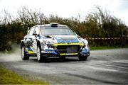 5 March 2023; Tommy Doyle and Liam Moynihan in their Hyundai i20 R5 in action during the Midlands Triton Showers Stages Rally Round 1 of the National Rally Championship in Longford. Photo by Philip Fitzpatrick/Sportsfile