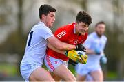 5 March 2023; Daire McConnon of Louth in action against Ben McCormack of Kildare during the Allianz Football League Division 2 match between Louth and Kildare at Páirc Mhuire in Ardee, Louth. Photo by Ben McShane/Sportsfile