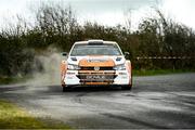 5 March 2023; Declan Boyle and Patrick Walsh in their VW Polo GTI R5 in action during the Midlands Triton Showers Stages Rally Round 1 of the National Rally Championship in Longford. Photo by Philip Fitzpatrick/Sportsfile