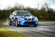 5 March 2023; Niall Maguire and Conor Mohan in their Subaru Impreza WRC S12 in action during the Midlands Triton Showers Stages Rally Round 1 of the National Rally Championship in Longford. Photo by Philip Fitzpatrick/Sportsfile