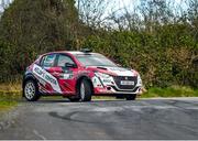 5 March 2023; Joseph Kelly and Ronan Comerford in their Peugeot 208 Rally 4 in action during the Midlands Triton Showers Stages Rally Round 1 of the National Rally Championship in Longford. Photo by Philip Fitzpatrick/Sportsfile