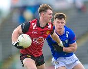 5 March 2023; Ryan McEvoy of Down in action against Dara McVeety of Cavan during the Allianz Football League Division 3 match between Cavan and Down at Kingspan Breffni in Cavan. Photo by Stephen Marken/Sportsfile