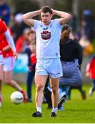 5 March 2023; Jack Sargent of Kildare reacts at the full time whistle of the Allianz Football League Division 2 match between Louth and Kildare at Páirc Mhuire in Ardee, Louth. Photo by Ben McShane/Sportsfile