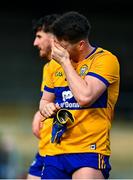 5 March 2023; Keelan Sexton of Clare reacts after his sides defeat in the Allianz Football League Division 2 match between Clare and Cork at Cusack Park in Ennis, Clare. Photo by Eóin Noonan/Sportsfile
