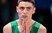 5 March 2023; Darragh McElhinney of Ireland after finishing fourth in the men's 3000m final during Day 3 of the European Indoor Athletics Championships at Ataköy Athletics Arena in Istanbul, Türkiye. Photo by Sam Barnes/Sportsfile